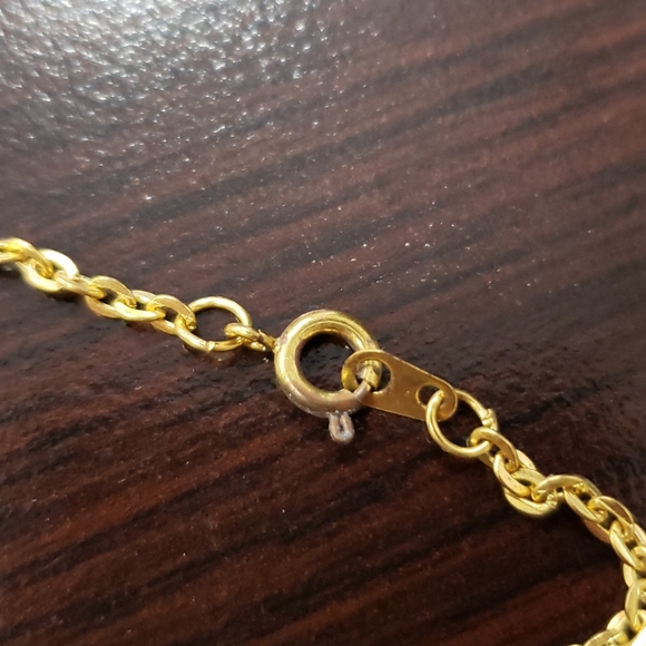 💛🤍💛Gold Diamond Pearl Look Necklace - Picture 5 of 8